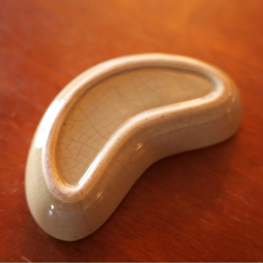 Vintage Kidney Bean Style Handmade Pottery Piece